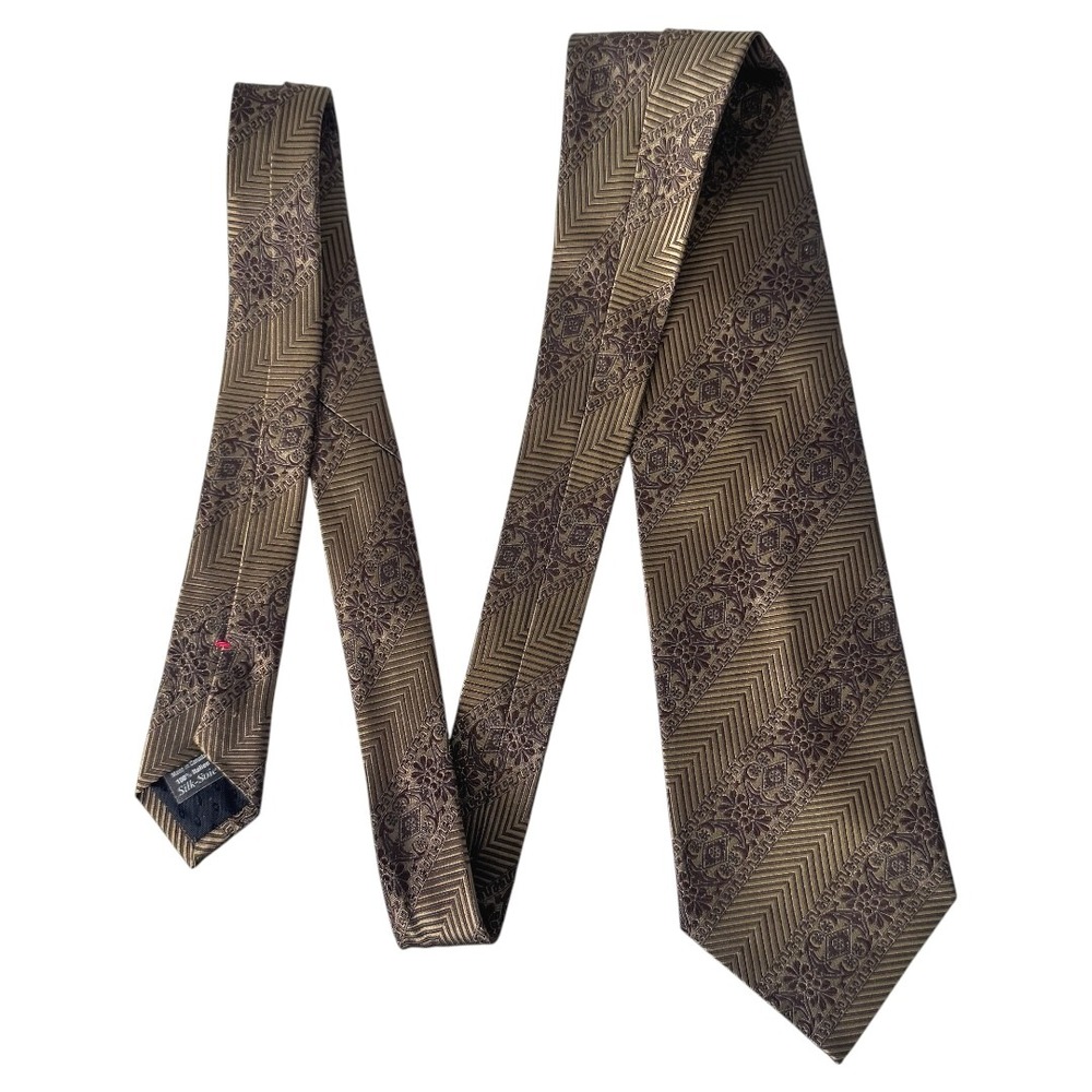 Giorgio Armani 100% Pure‎ Silk Necktie Green Abstract Luxury Design Vintage